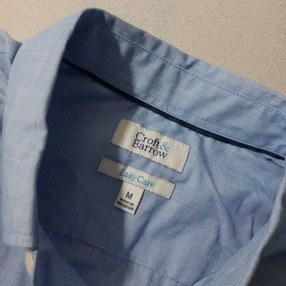 Croft & Barrow Men's Medium Shirt NEW WITH TAGS Easy Care‎ Light Blue Button Up